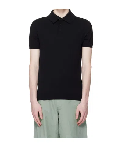 Heliot Emil Alae Short-sleeved Polo Shirt In Black