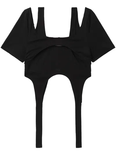 Heliot Emil Arid Harness Layered Top In Black