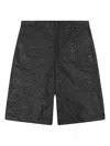 Heliot Emil Armada Crumpled Cotton Shorts In Black