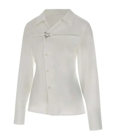 Heliot Emil Asymmetric Buckle Blouse In White
