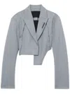 Heliot Emil Asymmetric Virgin-wool Blazer In Grey