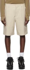 Heliot Emil Beige Igneous Shorts In Stone
