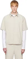 Heliot Emil Beige Marl Shirt In Stone
