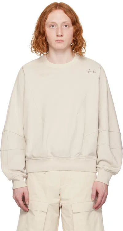 Heliot Emil Beige Plicate Sweatshirt In Stone