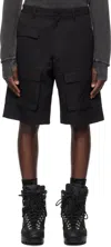 Heliot Emil Cargo Shorts With Large Flap Pockets In Black