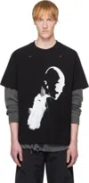 Heliot Emil Black Ai Generated Print T-shirt In Black