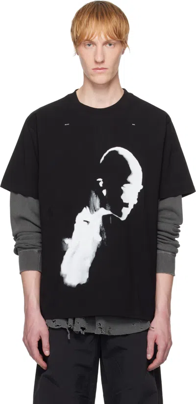Heliot Emil Black Ai Generated Print T-shirt
