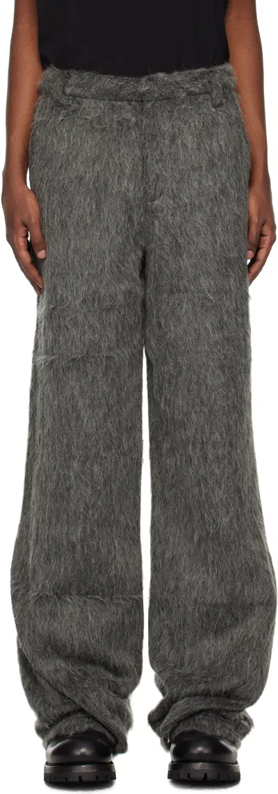 Heliot Emil Black & Gray Alpaca Blend Trousers In Black/grey