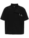 Heliot Emil Carabiner-detail Short-sleeve Shirt In Black