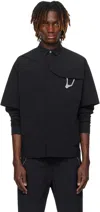Heliot Emil Carabiner-detail Short-sleeve Shirt In Black