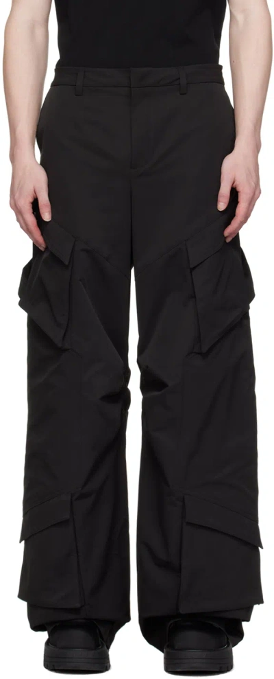 Heliot Emil Black Cellulae Cargo Trousers