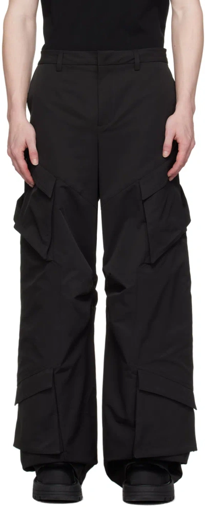 Heliot Emil Black Cellulae Cargo Pants