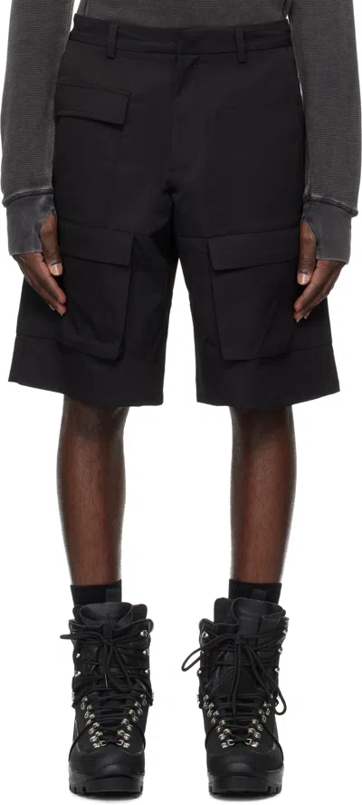 HELIOT EMIL BLACK CELLULAE CARGO SHORTS