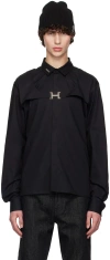 Heliot Emil Black Harness Shirt In Black