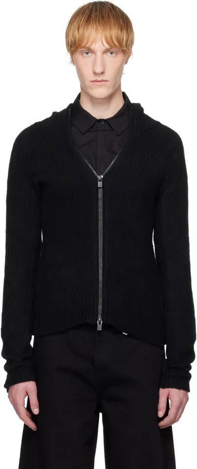 Heliot Emil Black Inviola Cashmere Hoodie