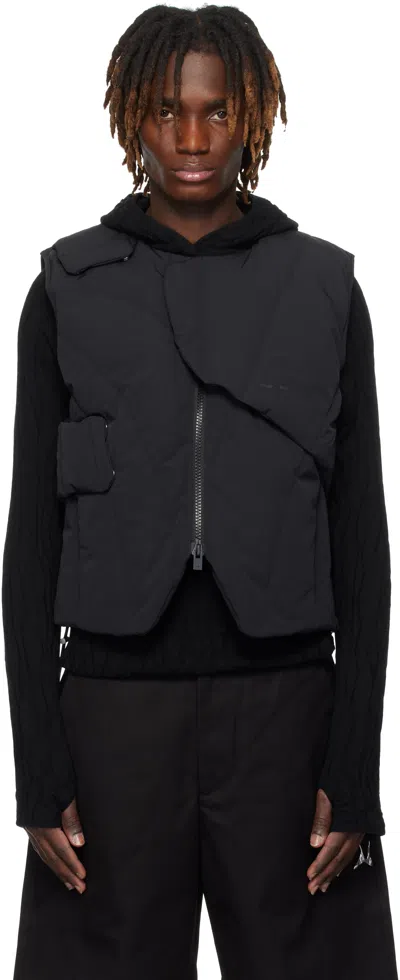 Heliot Emil Black Layered Down Vest