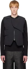 Heliot Emil Black Layered Down Vest In Black