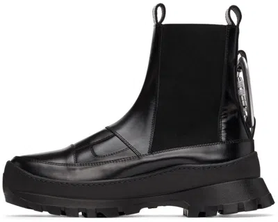 Pre-owned Heliot Emil Black Leather Chelsea Boots