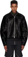 Heliot Emil Black Lorica Leather Jacket In Black