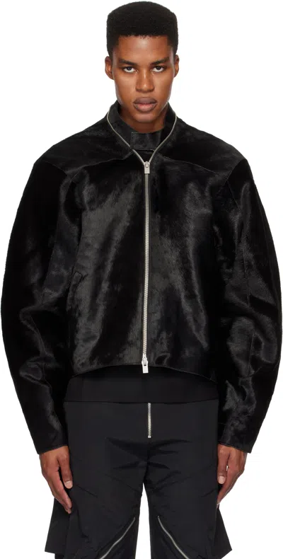 Heliot Emil Black Lorica Leather Jacket