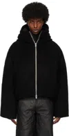 Heliot Emil Black Obelis Mohair Down Jacket In Black