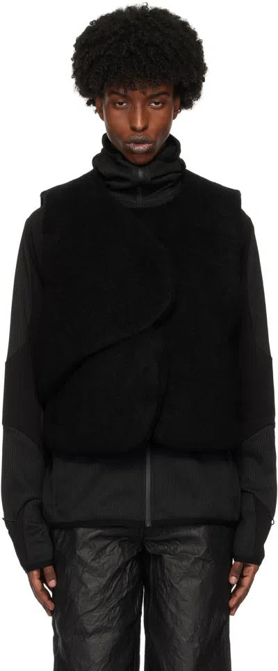 Heliot Emil Black Obelis Mohair Down Vest