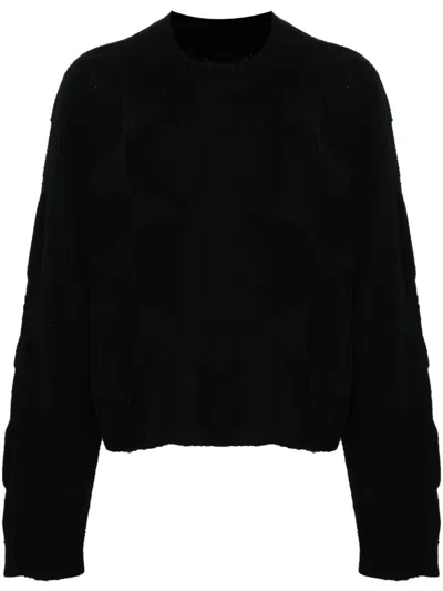 Heliot Emil Black Panelled Knit Sweater