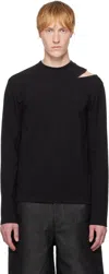 Heliot Emil Black Pleistos Long Sleeve T-shirt In Black