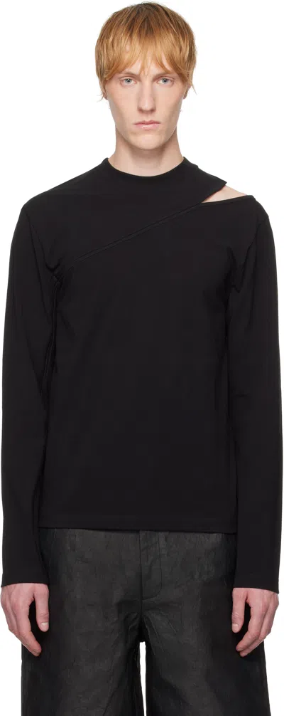 Heliot Emil Black Pleistos Long Sleeve T-shirt