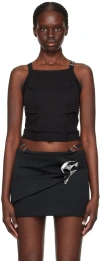 Heliot Emil Black Plicate Tank Top In Black