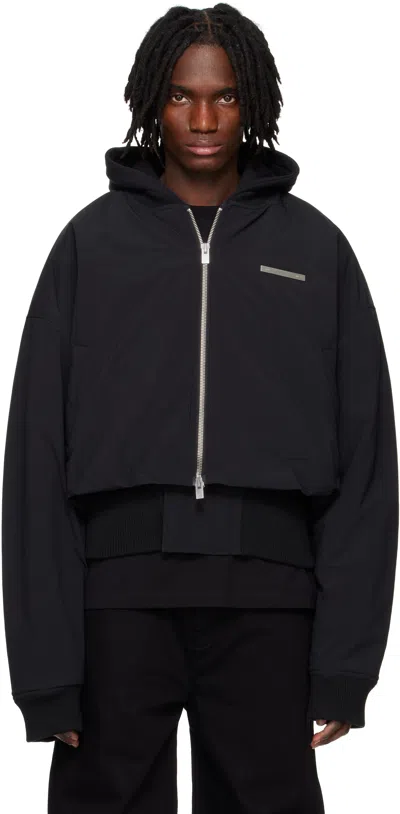 Heliot Emil Black Pneumatic Bomber Jacket