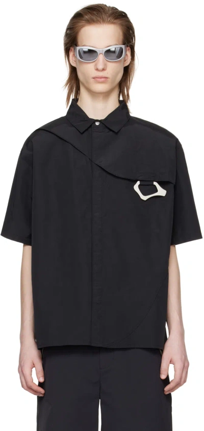 Heliot Emil Black Press-stud Shirt