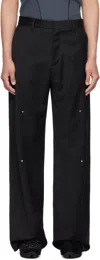 Heliot Emil Black Radial Tailored Trousers