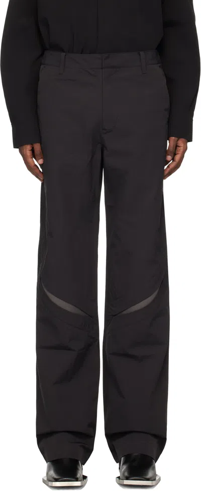 Heliot Emil Black Resilience Rib Trousers
