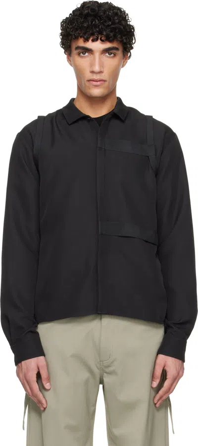 Heliot Emil Black Sinew Shirt