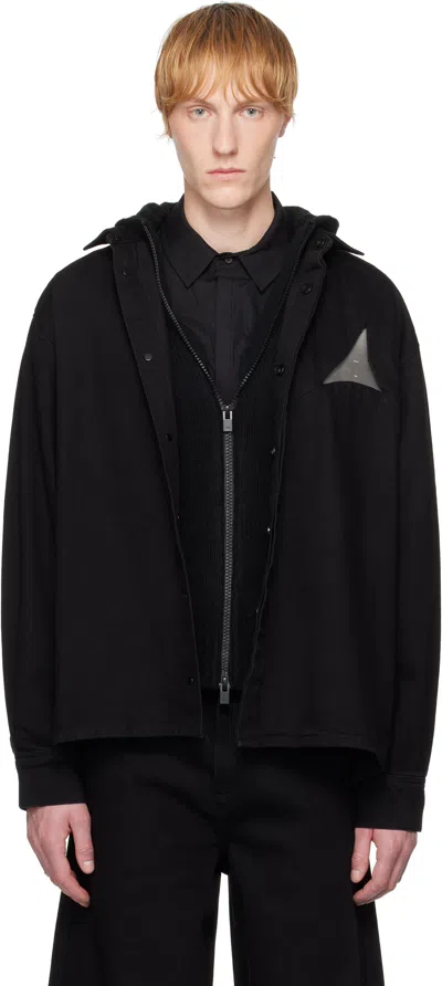 Heliot Emil Black Surtsey Denim Shirt