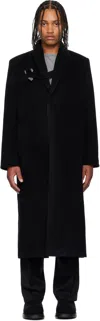 Heliot Emil Black Titan Wool Coat In Black