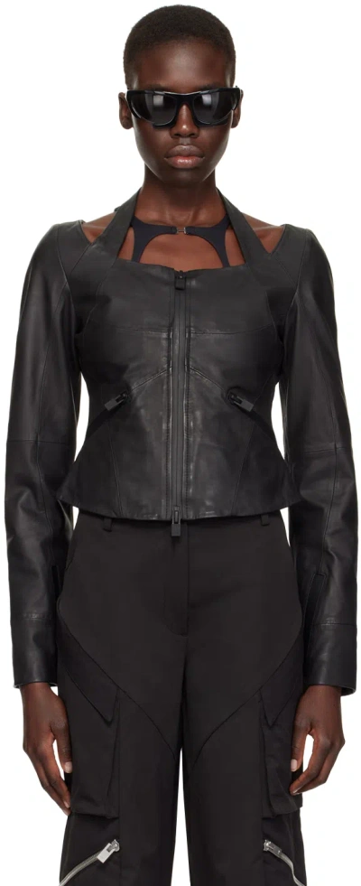 Heliot Emil Black Tritor Leather Jacket