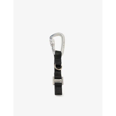 Heliot Emil Black Branded-hardware Small Leather Carabiner Keychain