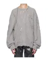 Heliot Emil Gray Distressed Sweater In Gray