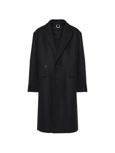 Heliot Emil Button-fastening Coat In Black