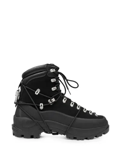 Heliot Emil Carabiner-detail Lace-up Boots In Black