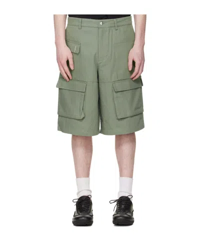 Heliot Emil Cellulae Belt Loop Cargo Shorts In Green