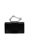 Heliot Emil Charred Carabiner Leather Clutch Bag In Black