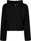 Heliot Emil Long-sleeved Cotton Sweatshirt With Hood And Metal Accent In Black