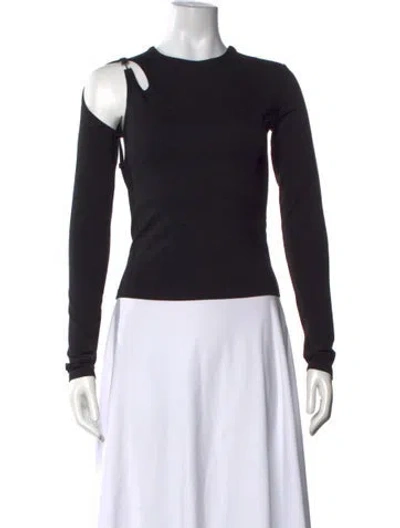Pre-owned Heliot Emil Crew Neck Long Sleeve Top W/ Tags In Black