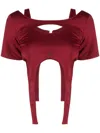 Heliot Emil Cropped Asymmetric T-shirt In Red