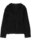 Heliot Emil Cross-strap Long-sleeve Top In Black