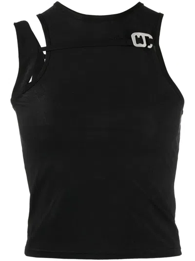 Heliot Emil Cut-out Detail Waistcoat Top In Black