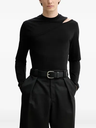 Heliot Emil Cut-out Long-sleeve T-shirt In Black